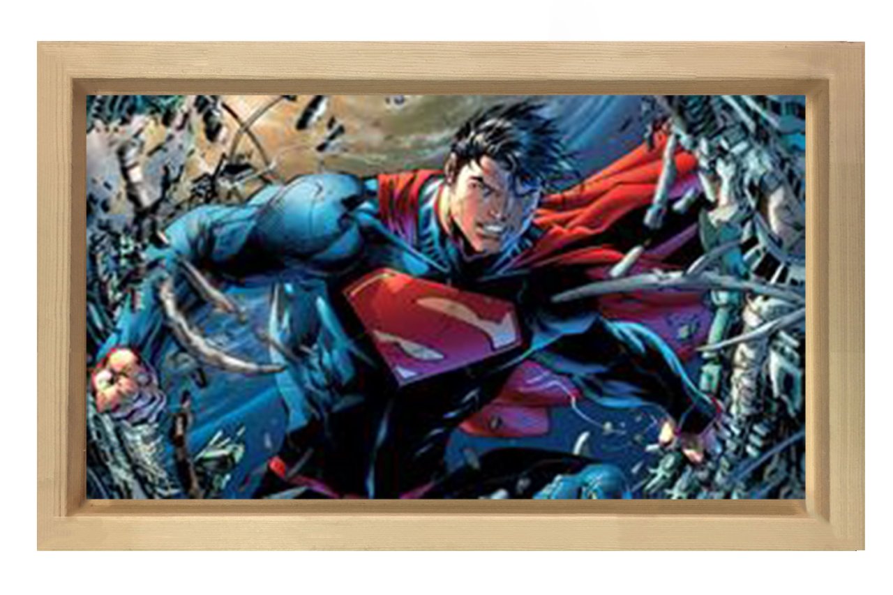 Superman Tablosu Naturel Ahşap - 100x150