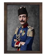 Enver Paşa Tablosu Kahverengi Ahşap Çerçeve - 40x60