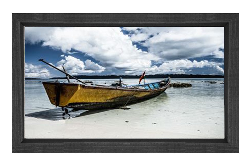Kayıklar Tablosu Siyah Ahşap Çerçeve - 40x60