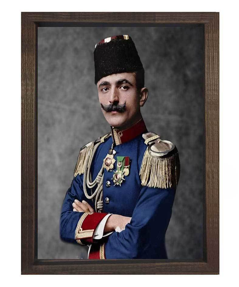 Enver Paşa Tablosu Kahverengi Ahşap Çerçeve - 70x100