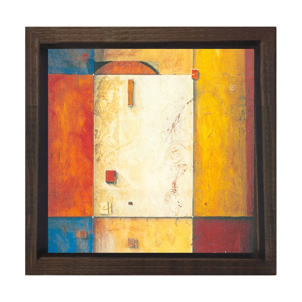 Soyut Reprodüksiyon Tablosu Kahverengi Ahşap Çerçeve - 40x40