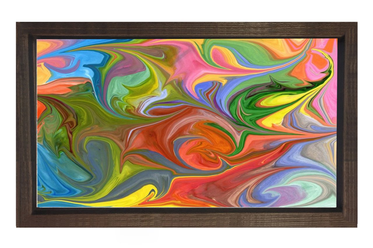 Soyut Reprodüksiyon Tablosu Kahverengi Ahşap - 40x60