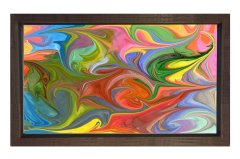 Soyut Reprodüksiyon Tablosu Kahverengi Ahşap - 40x60