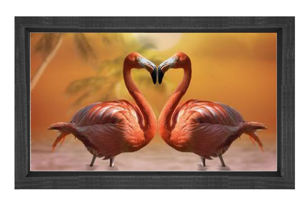 Kuğular Tablosu Siyah Ahşap Çerçeve - 50x90