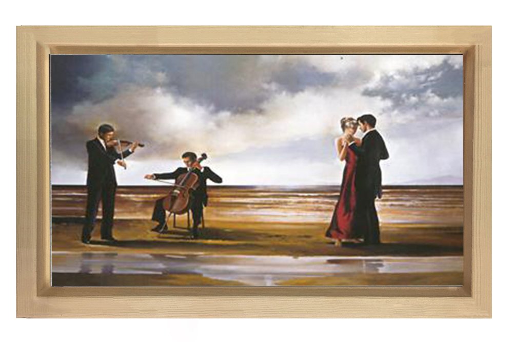 Müzisyenler ve Çift Tablosu Naturel Ahşap Çerçeve - 50x90