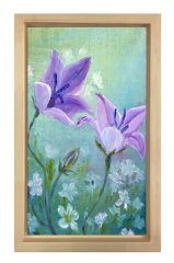 Mor Menekşe Tablosu Naturel Ahşap Çerçeve - 100x200