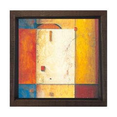 Soyut Reprodüksiyon Tablosu Kahverengi Ahşap Çerçeve - 70x70