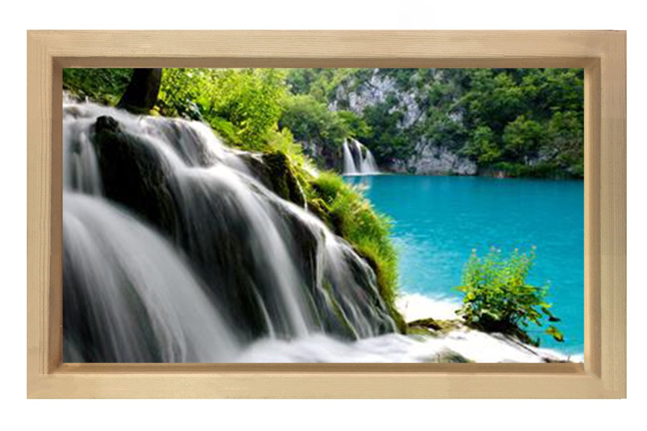 Küçük Pınarlar Ve Göl Tablosu Naturel Ahşap Çerçeve - 100x200