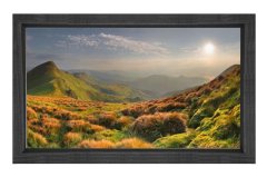 Gün Doğumu Orman Tablosu Siyah Ahşap - 45x30