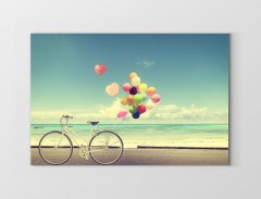 Bisiklet ve Balonlar Tablosu Çerçevesiz - 100x150