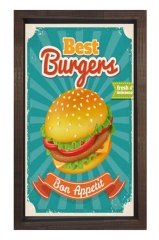 En İyi Hamburger Tablosu Kahverengi Ahşap - 70x100