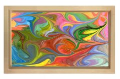 Soyut Reprodüksiyon Tablosu Naturel Ahşap - 100x150