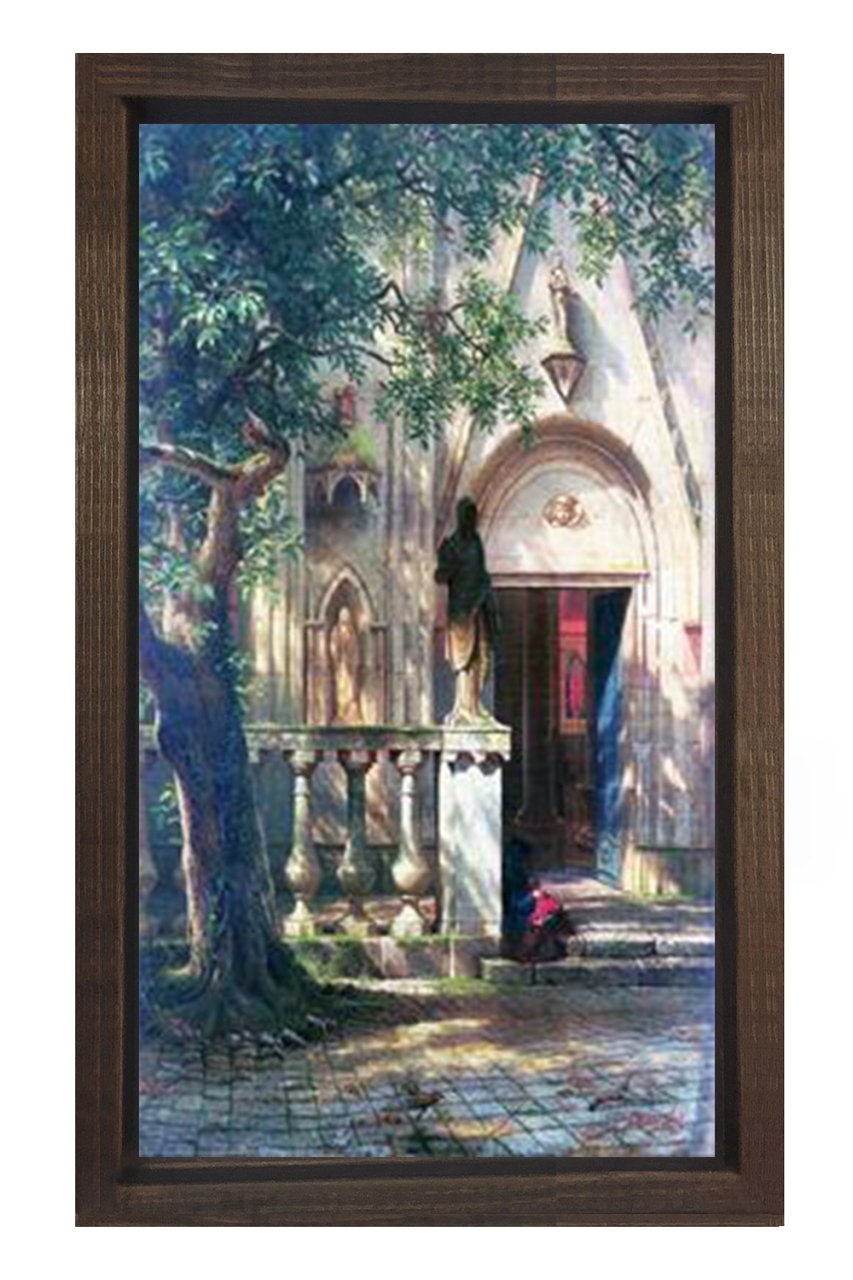 Manzara Reprodüksiyon Tablosu Kahverengi Ahşap Çerçeve - 40x60