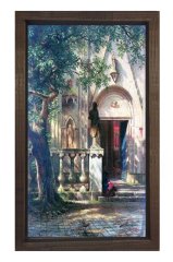 Manzara Reprodüksiyon Tablosu Kahverengi Ahşap Çerçeve - 40x60