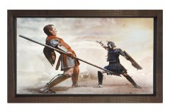 Kolezyum Savaşı Tablosu Kahverengi Ahşap Çerçeve - 100x150