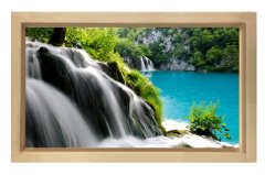 Küçük Pınarlar Ve Göl Tablosu Naturel Ahşap Çerçeve - 50x70