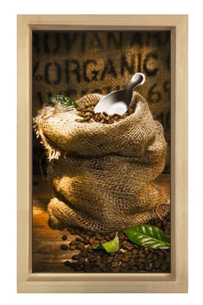 Ham Kahve çuvalı Tablosu Naturel Ahşap - 100x150