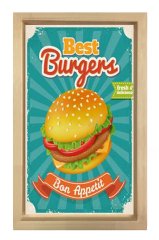 En İyi Hamburger Tablosu Naturel Ahşap - 100x150