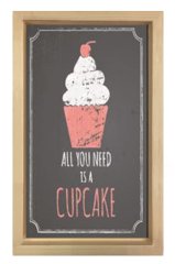 Tüm İhtiyacım Cake Tablosu Naturel Ahşap Çerçeve - 50x70