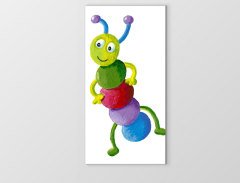 Renkli Tırtıl Tablosu Çerçevesiz - 45x30