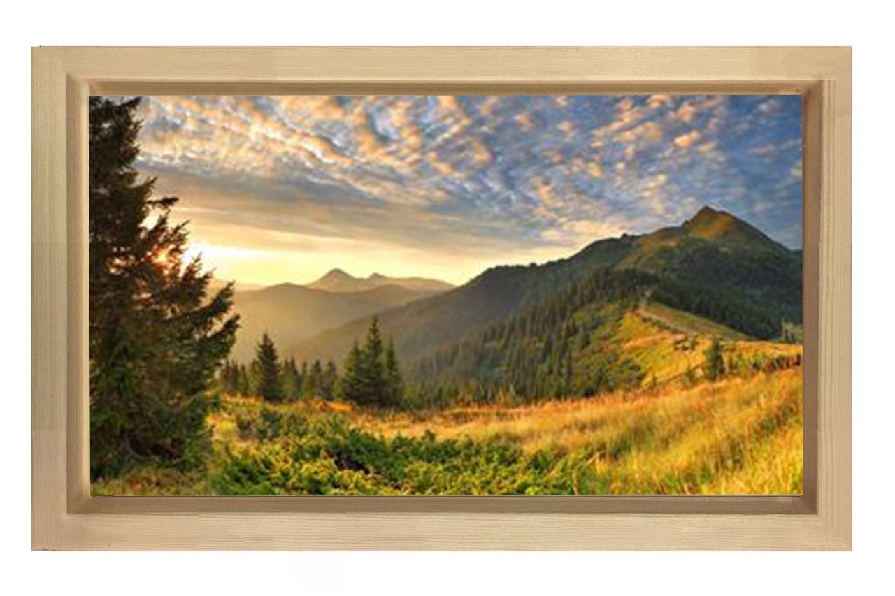 Gün Doğumu Ve  Orman Tablosu Naturel Ahşap - 100x150