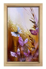 Kelebekler Tablosu Naturel Ahşap - 70x100