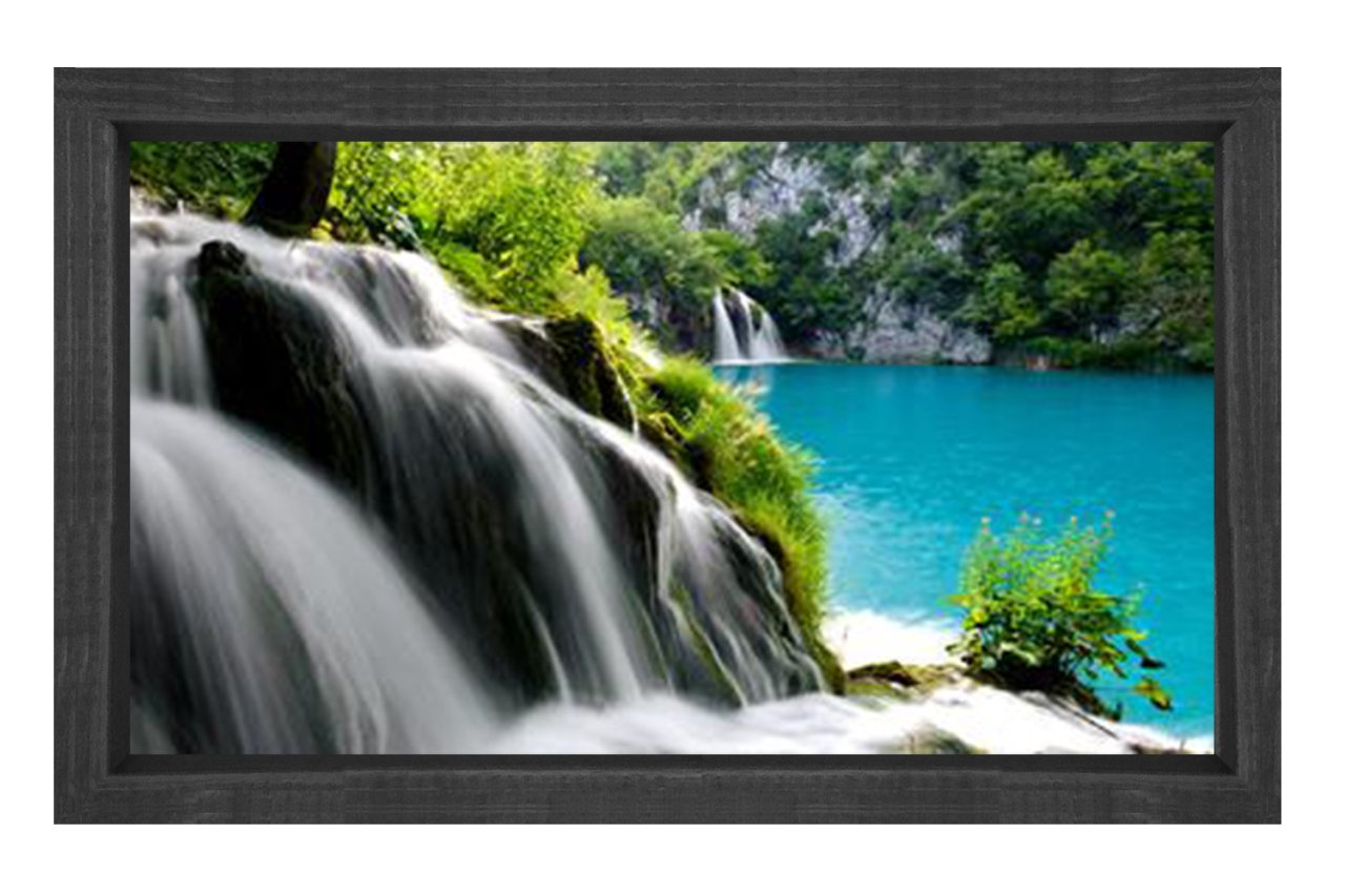 Küçük Pınarlar Ve Göl Tablosu Siyah Ahşap Çerçeve - 100x150