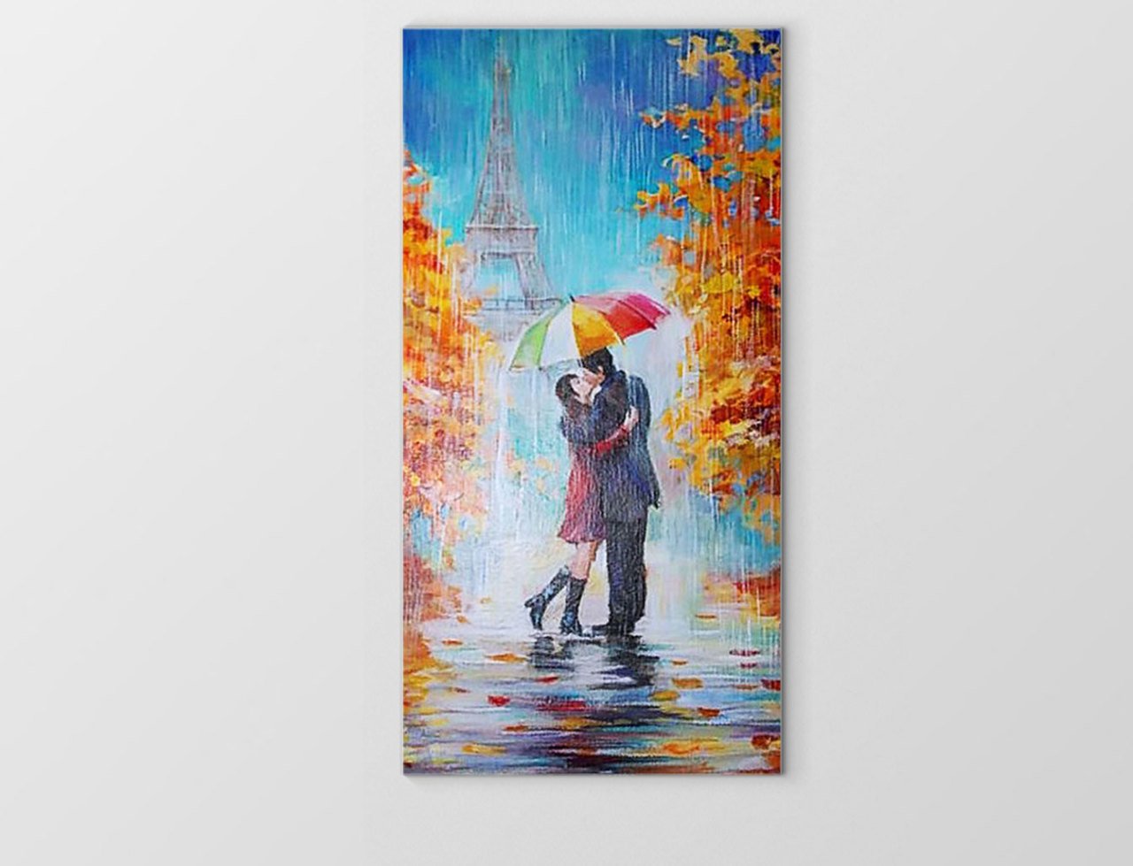 Eiffel Kulesi Ve Çift Tablosu Çerçevesiz - 50x90