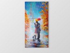 Eiffel Kulesi Ve Çift Tablosu Çerçevesiz - 50x90