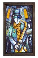 Marinne Vias Keman Tablosu Kahverengi Ahşap Çerçeve - 100x150