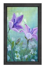 Mor Menekşe Tablosu Siyah Ahşap Çerçeve - 45x30