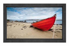 Kumsal ve Kayık Tablosu Siyah Ahşap - 70x100