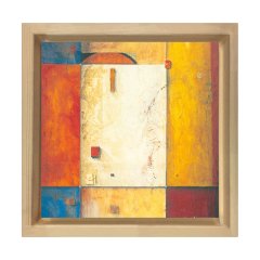 Soyut Reprodüksiyon Tablosu Naturel Ahşap Çerçeve - 90x90