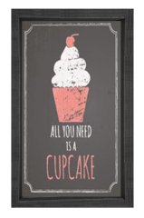 Tüm İhtiyacım Cake Tablosu Siyah Ahşap Çerçeve - 45x30