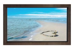 Aşk ve Deniz Kıyısı Tablosu Kahverengi Ahşap Çerçeve - 100x200