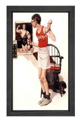 Vintage Sporcu Tablosu Siyah Ahşap Çerçeve - 40x60