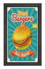 En İyi Hamburger Tablosu Siyah Ahşap - 100x200
