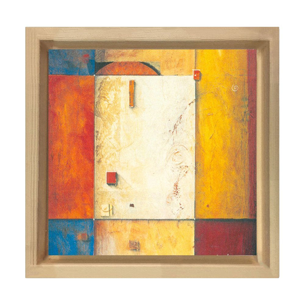 Soyut Reprodüksiyon Tablosu Naturel Ahşap Çerçeve - 100x100