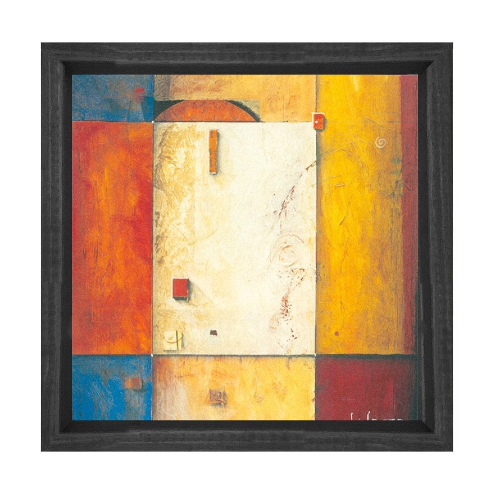 Soyut Reprodüksiyon Tablosu Siyah Ahşap Çerçeve - 30x30