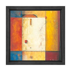 Soyut Reprodüksiyon Tablosu Siyah Ahşap Çerçeve - 40x40