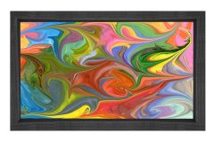 Soyut Reprodüksiyon Tablosu Siyah Ahşap - 70x100
