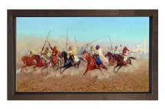 Çöl Taaruzu Tablosu Kahverengi Ahşap Çerçeve - 50x90