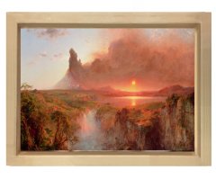 Frederic Edwin Church - Cotopaxi Tablosu Naturel Ahşap Çerçeve - 70x100