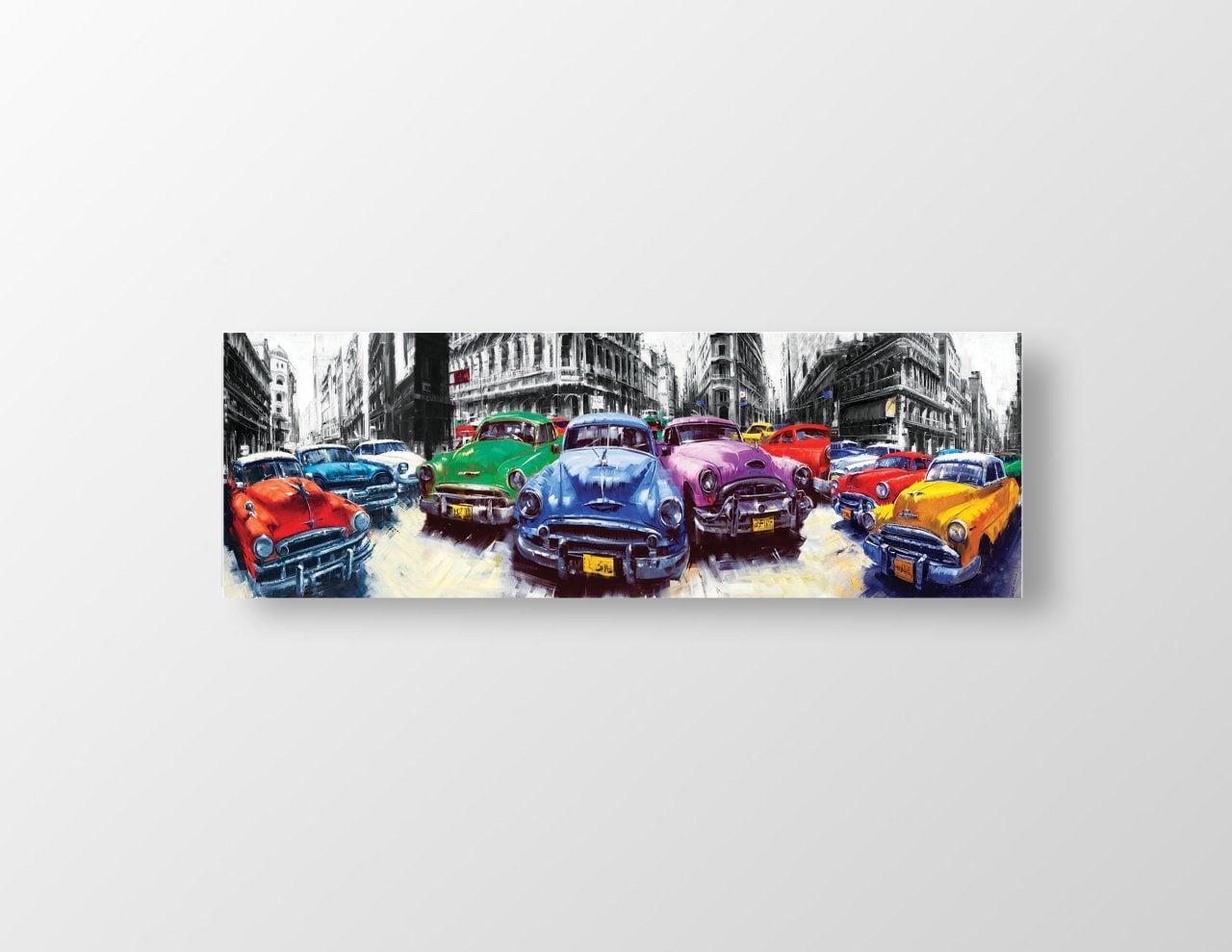 Classic Arabalar Tablosu Çerçevesiz - 150x50