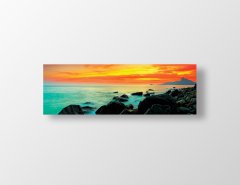 Deniz Manzarası Gün Batımı Tablosu Çerçevesiz - 150x50