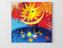 Güneş Ve Ay Tablosu Çerçevesiz - 30x30