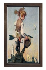 Vintage Çoçuk Yön Tabelası Tablosu Kahverengi Ahşap Çerçeve - 50x70