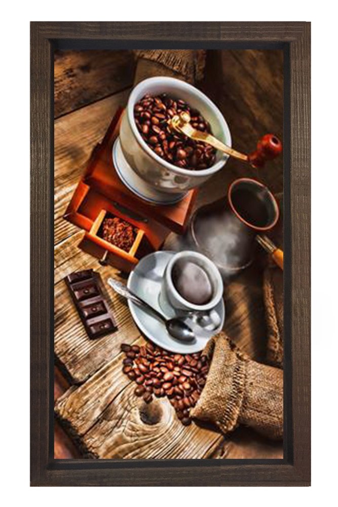 Kahve masası Tablosu Kahverengi Ahşap - 45x30