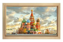 Moskova & St. Petersburg Tablosu Naturel Ahşap Çerçeve - 100x150