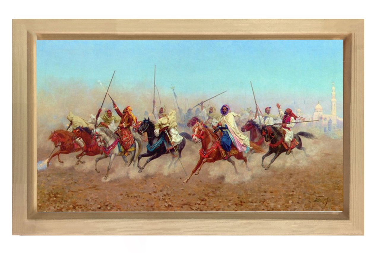 Çöl Taaruzu Tablosu Naturel Ahşap Çerçeve - 40x60